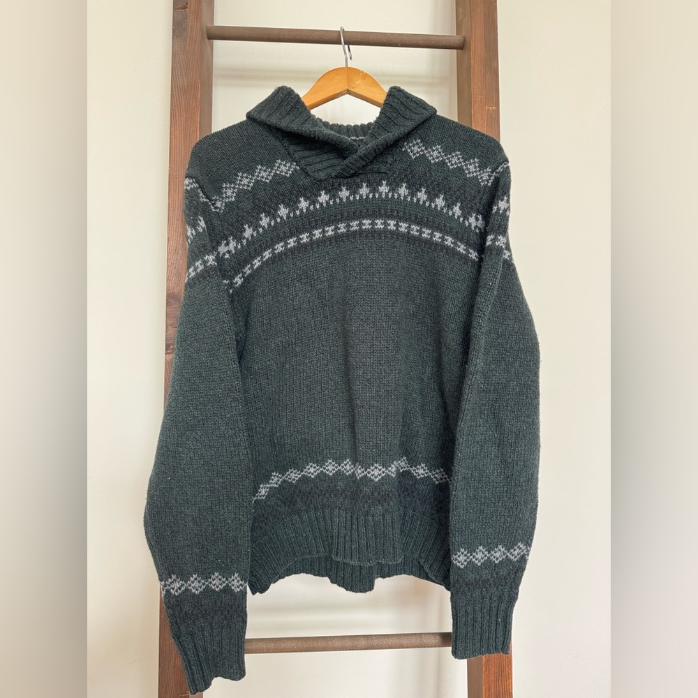 Men’s Turtleneck Sweater with Nordic Pattern